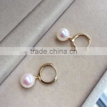 18k gold 7-7.5mm akoya latest design of pearl earrings