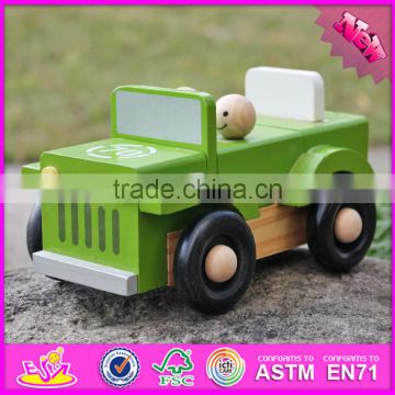 2016 new design funny children wooden toy jeep car W04A326