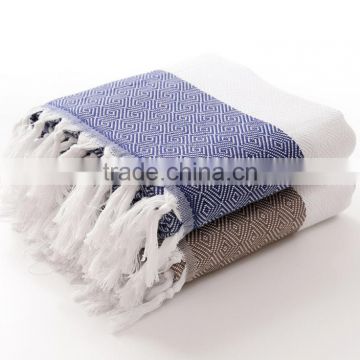 Wholesale OEM Turkish pestemal towel with tassels 100*180cm