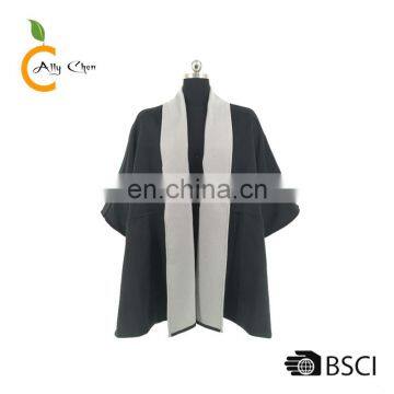 Two side slits elegant shape double cashmere ladies office coat