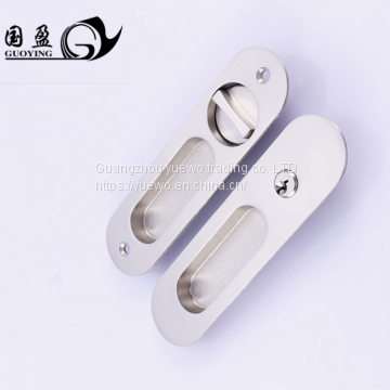 Remove door handle lock double-sided invisible door lock dark handle sliding door lock toilet bathroom lock hook