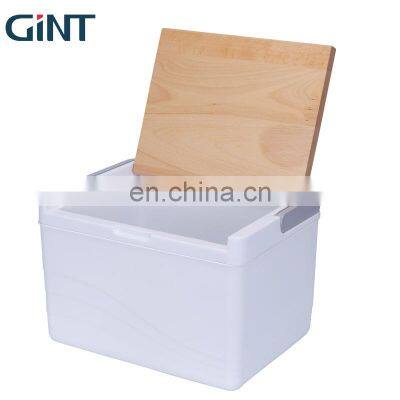 Gint eco friendly Food grade with wooden lid  insulated outdoor cooler box 11L pu foam  cooler box wholesale OEM