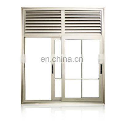 champagne royal top portion louver blind sliding window