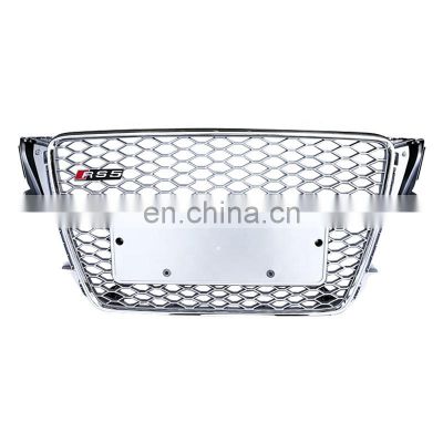 ABS Material car grill for Audi A5 RS5 high quality front bumper grill Automotive silver no logo style grille 2008-2012
