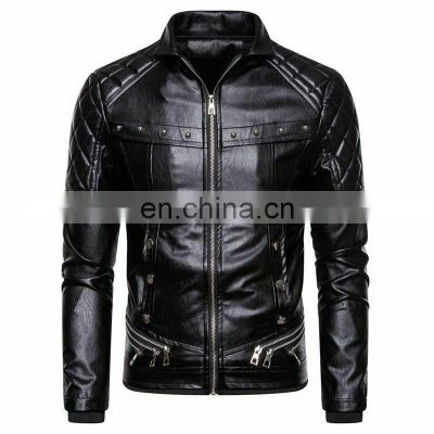 2022 arrival unisex design color block Men Genuine Leather Jacket Custom High Quality Men Leather Jacket