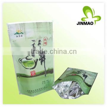 Beautiful printed plastic stand up zipper bag for tea package