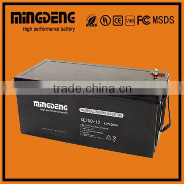 Sealed Sealed Type battery 12voltage maintenance free solar system 200ah dry cell with CE certificate