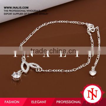 2014 fashion jewelry white stone anklets A011