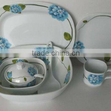 Melamine dinner set with rice spoon plate bowl and cup