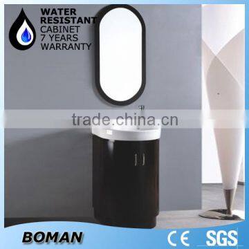 Semi Circle Black New Design PVC Bathroom Cabinet