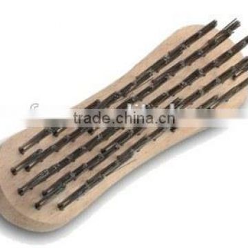 Steel Wire Block Brush with Violin Shaped Wooden Handle