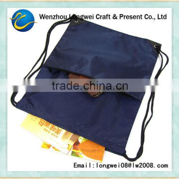 dark blue backpack drawstring ball foldable shopping bag