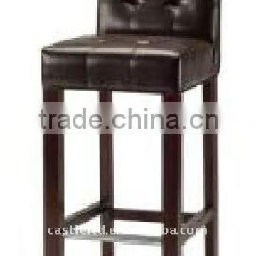 Espresso Leather wooden Barstool
