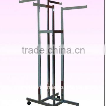 Chrome coating clothes display racks with hanger