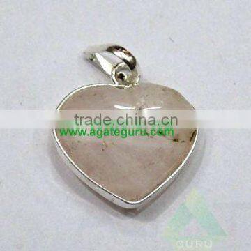 Rose Quartz Agate Heart Pendant : Wholesale Gemstone