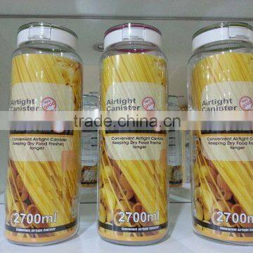 Round 2700ml transparent noodle canister