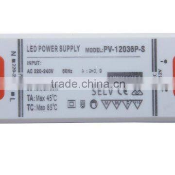 Best price High Conversion LED Driver power supply 12v 36w ac dc transformer high PF