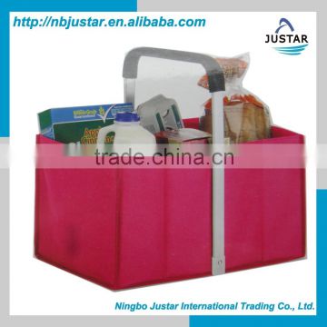 2015 Newest Good quality Collapsible Picnic Shopping Basket with Aluminium Handle