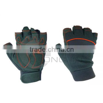 Synthetic Leather Fingerless Mechanics Gloves