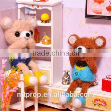 Merino Needle Felting Wool Cute Teddy Bear Diy Material