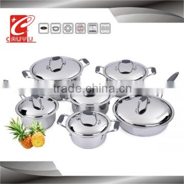 12 pcs stainless steel cooking pot set