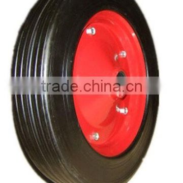 rubber wheel for hand trolley solid rubber wheel 6"x2"