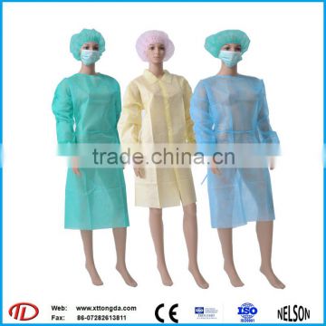 Non-woven yellow PP/SMS surgical Isolation gown