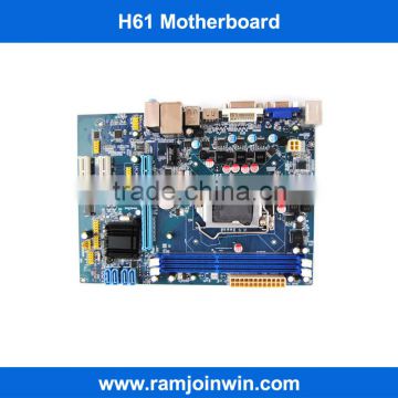 Hot selling H61 chipset LGA1155 dual channel scrap motherboard