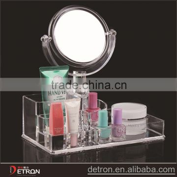 Delicate acrylic makeup mirror with shelf