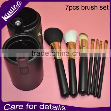 Wholesale High quality handmade 7pcs animal hair brush set with brush holder