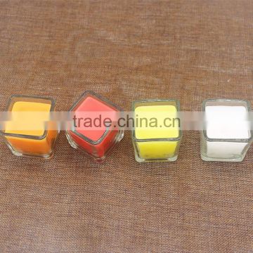 Square glass candles,colorful candles