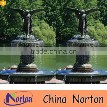 Garden decoration large bronze angel water fountain NTBF-L477A