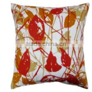 Dry leaf Pattern Printed with Embroidery Cushion Cover