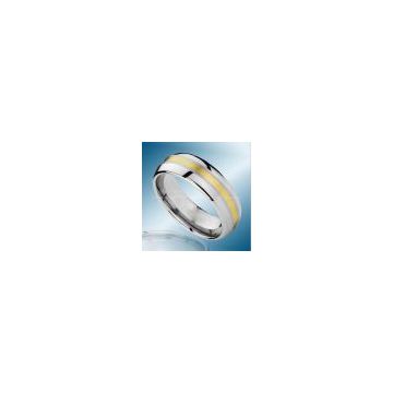 Gold Plated Tungsten Ring For Men