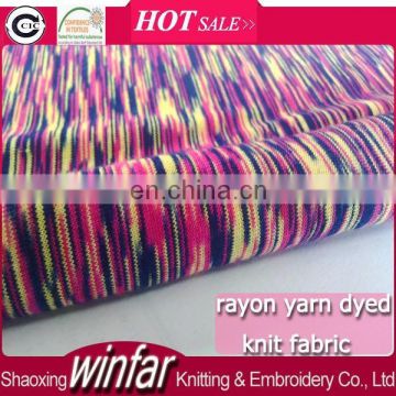 Winfar Textile Knit Viscose Rayon Siro Stretch Yarn Dyed Jersey Fabric