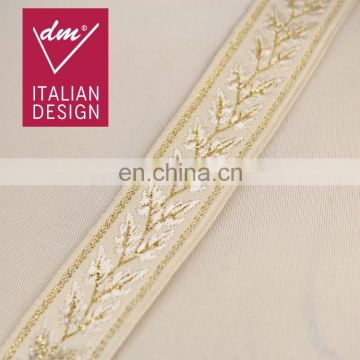 Elegant gold metallic yarn ribbon for garment RB0382