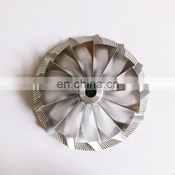 T72 87.97/121.00mm 13+0 blades turbo billet/milling/aluminum 2618 compressor wheel
