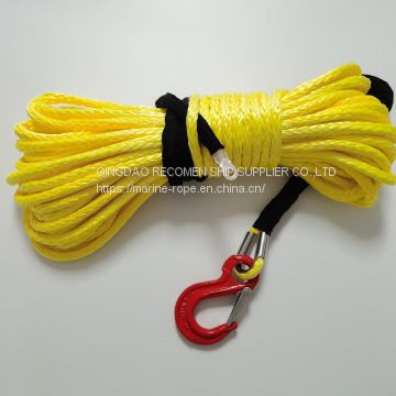 RECOMEN ROPE Pre-stretched Synthetic winch rope for  electric winch with Thimble Hook Protective sleeve  and nose