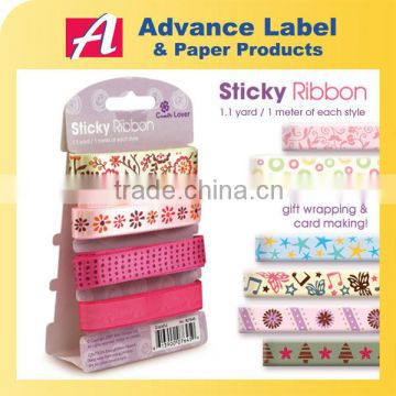 custom pattern adhesive printed ribbon tape