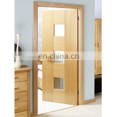 Mahogany door 3-panel Cheap solid wooden interior front doors