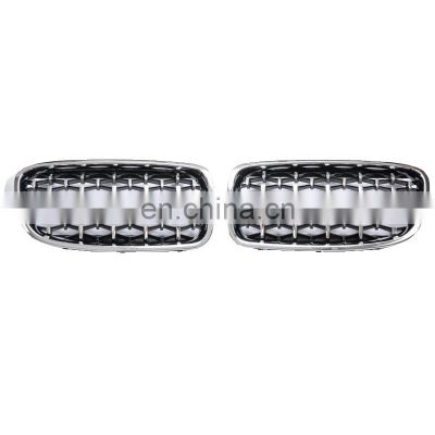 Car Chrome Silver Front Grill Bumper Grille Diamond Kidney Racing Grilles For  BMW 3 Series F30 F31 2012-2018 320i 325i 328i