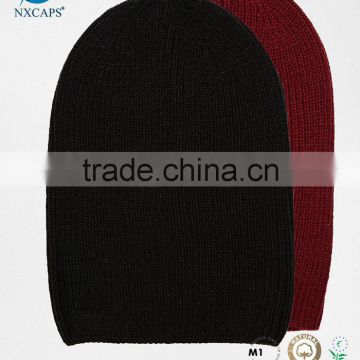 Red Wholesale Custom Leather Embroidery Patch Beanie,Knit Patch Beanie Hat