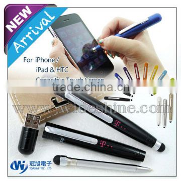mini capacitive stylus pen 3 in 1 with promotional pen stationery