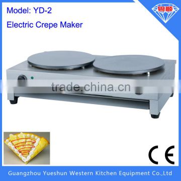 Factory supplying high quality commercial electric crepe machine &commercial 2 plate crepe machine