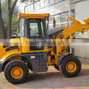 Hydraulic 1.6ton wheel loader,4wd with CE,49.3HP,wider tyre,cabin,adjustable steering,3-way pilot control