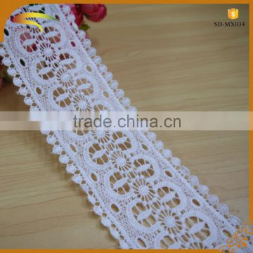 Custom White Colour New Heavy Water soluble Chemical Cord Lace Fabric /Guipure Lace Dress Fabric for handkerchief
