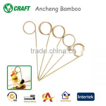 china online selling bbq bamboo looped skewer