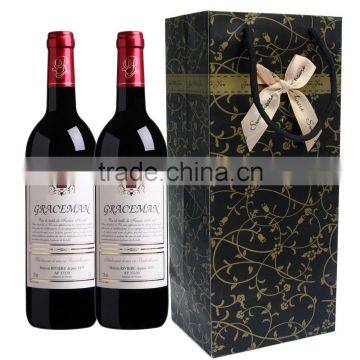 Professional costom innovative paper wine bag,Wholesale wine paper bags,shopping wine bottle paper bag