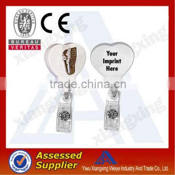 Fashion design heart shaped retractable badge reel wholesale