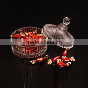 hot sale glass candy bowl with embossment